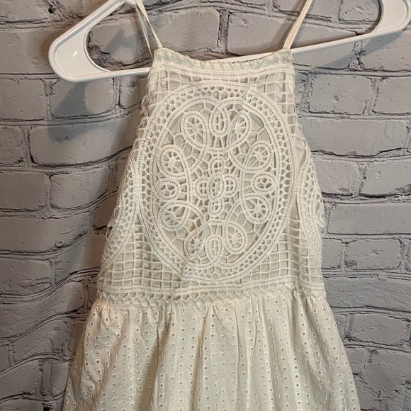 Anthropologie HD In Paris White Crochet Halter Maxi Dress - Picture 3 of 7